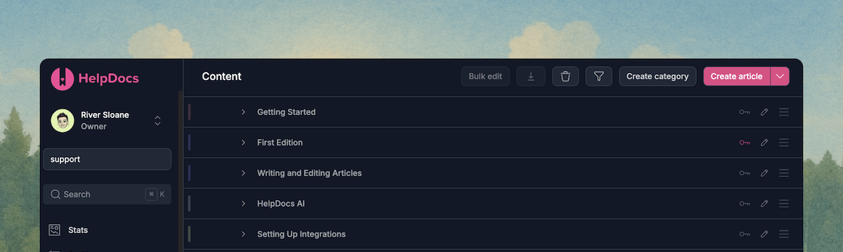 HelpDocs onboarding example