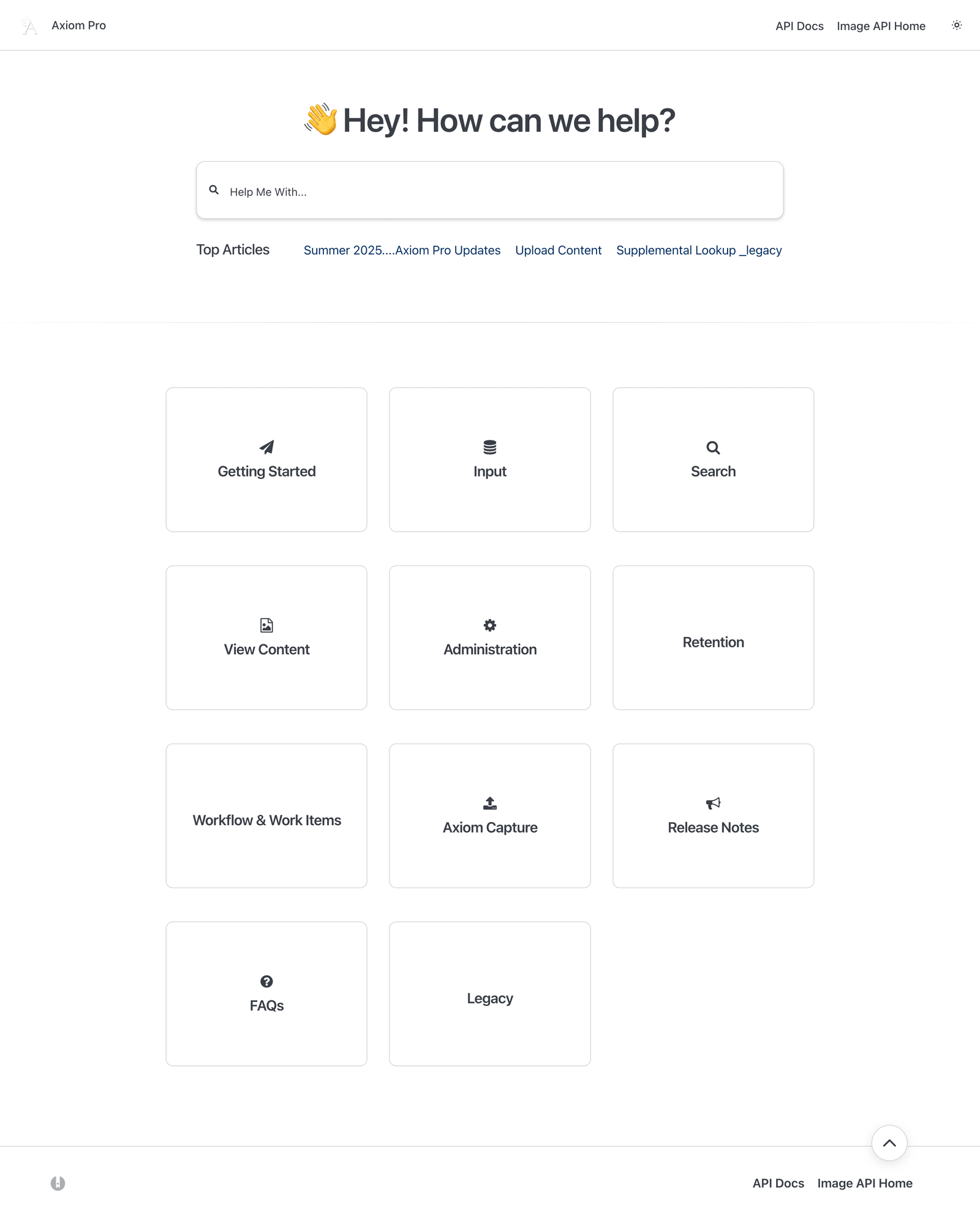 Docufree knowledge base interface