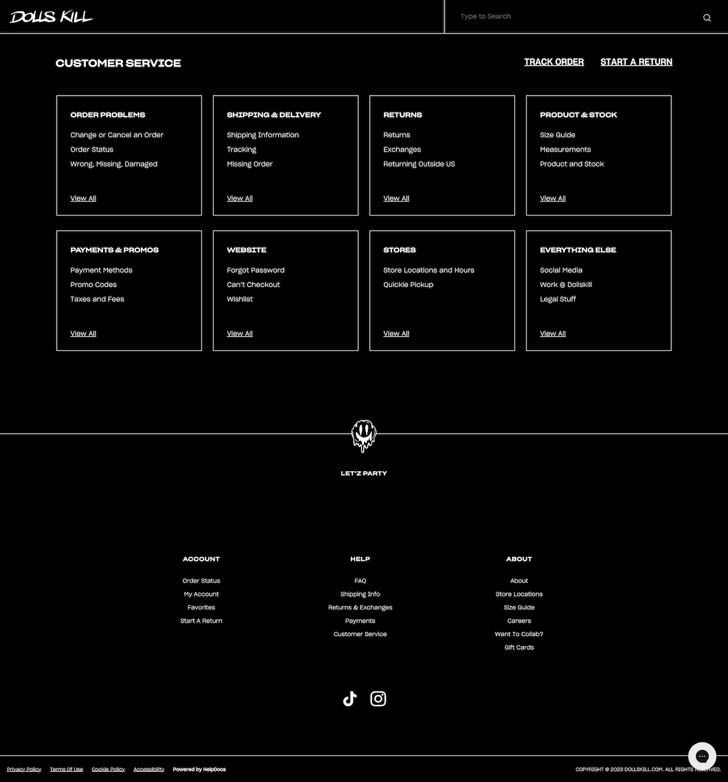 DOLLS KILL knowledge base interface