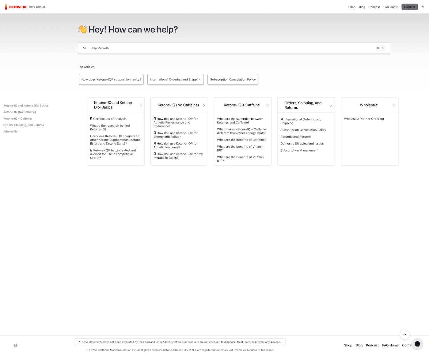Ketone-IQ knowledge base interface