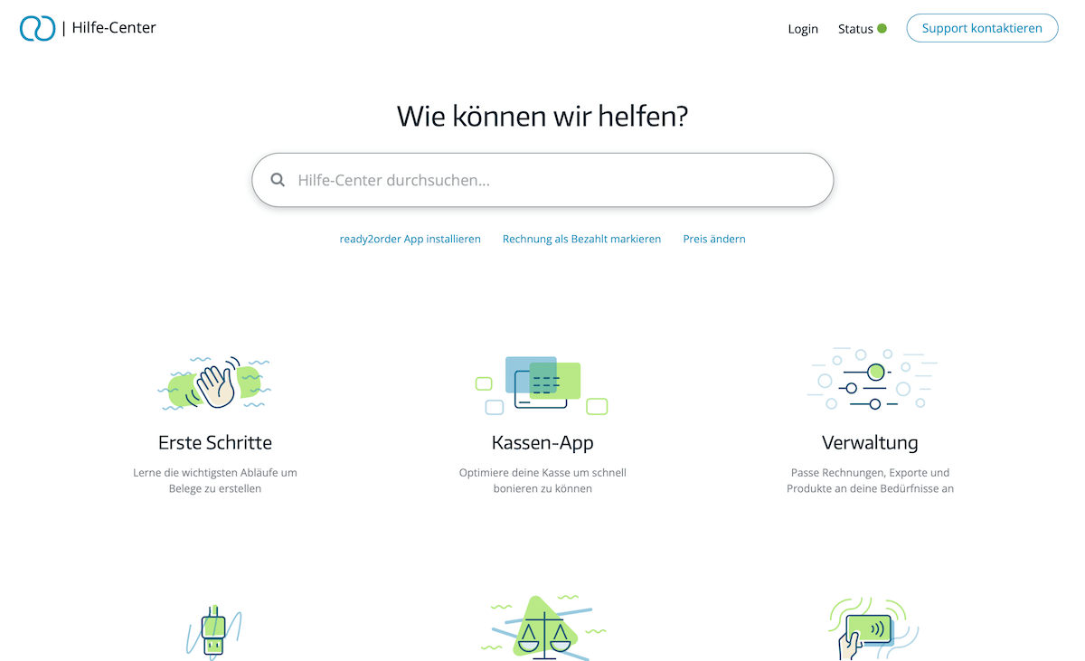 ready2order knowledge base interface